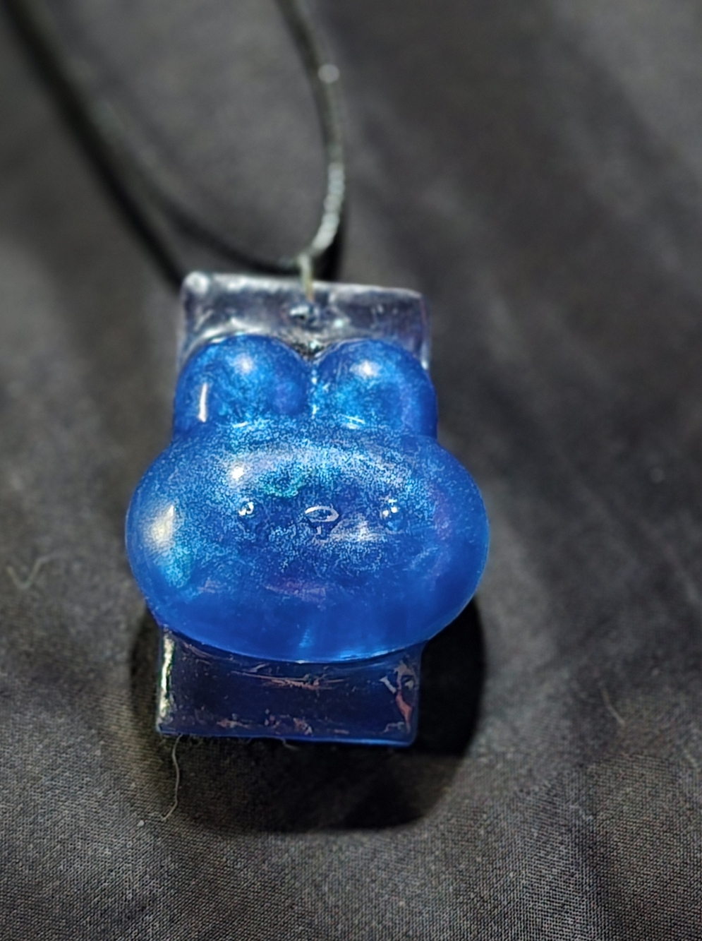 Blue bunny necklace